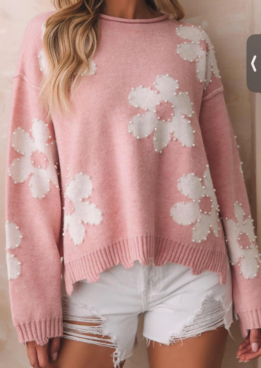 PREORDER- Pearl Floral Sweater